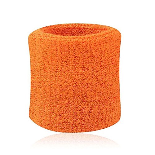 2 Stück Baumwollarmbänder Schweißbänder Schweißbänder für Sport Tennis Gr. One size, Orange von Greenlans