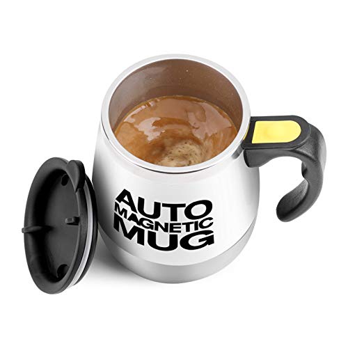 Greensen Auto Magnetic Mug, Elektrischer Selbstrührender Kaffeebecher Automatische Magnetische Tasse Aus Edelstahl für Kaffee Tee Kakao Milch Heiße Schokolade Protein 13x9.3x6.5cm Weiß von Greensen