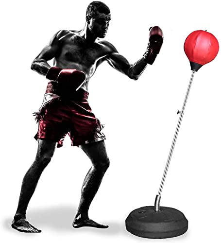 Punchingball, Boxsack Stehend Boxbirne mit Standfuß Standboxsack Erwachsene Punchingball Boxen Set Boxsack Erwachsene Freistehend Standboxsack mit Boxhandschuhe und Pumpe Höhenverstellbarer von Greensen