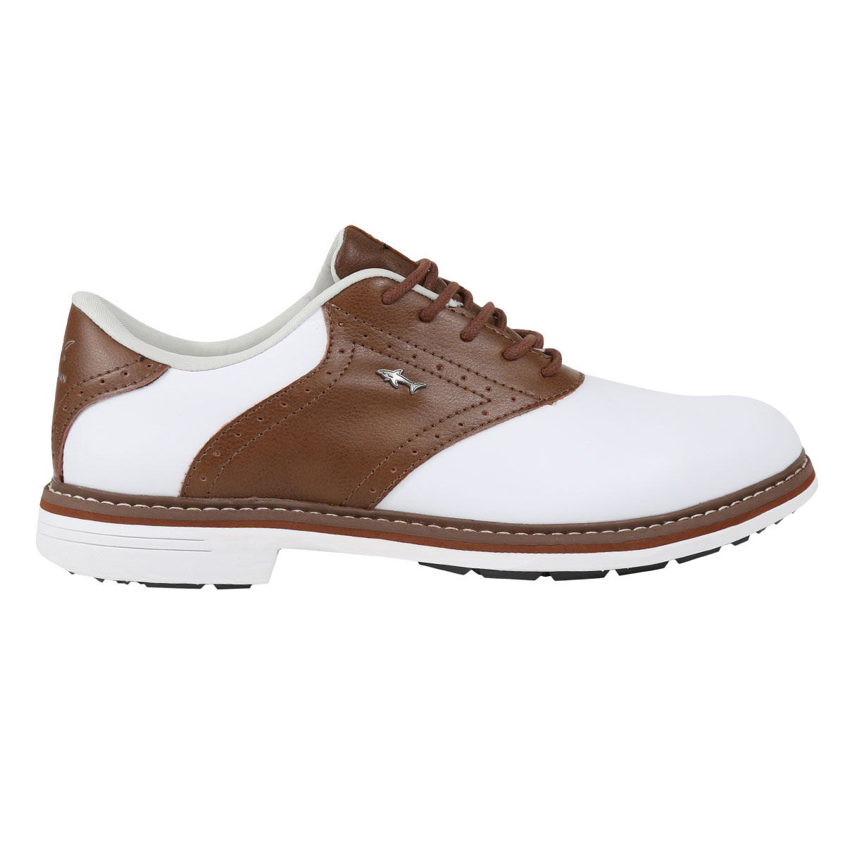 Greg Norman Men's Isa Tour 2 Waterproof Spikeless Golf Shoes, Mens, White/brown, 10 | American Golf von Greg Norman