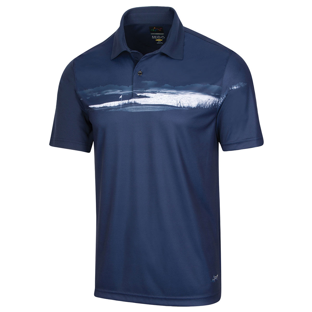 Greg Norman Men's Lab Tee Time Golf Polo Shirt, Mens, Navy blue, Small | American Golf von Greg Norman