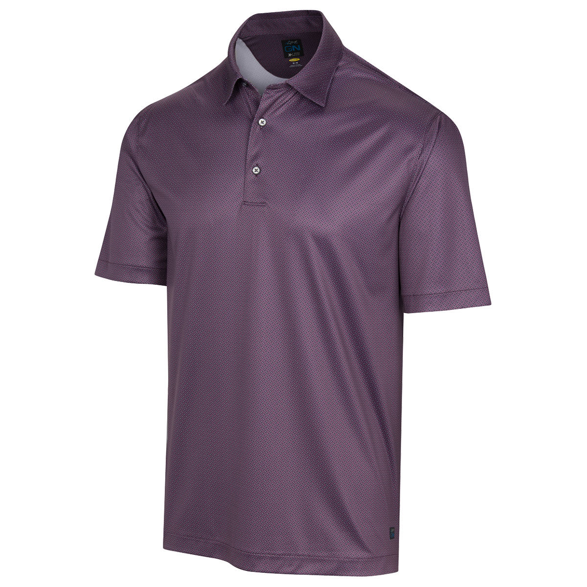 Greg Norman Men's Micro-Dash Foulard Stretch Golf Polo Shirt, Mens, Shadow, Small | American Golf von Greg Norman