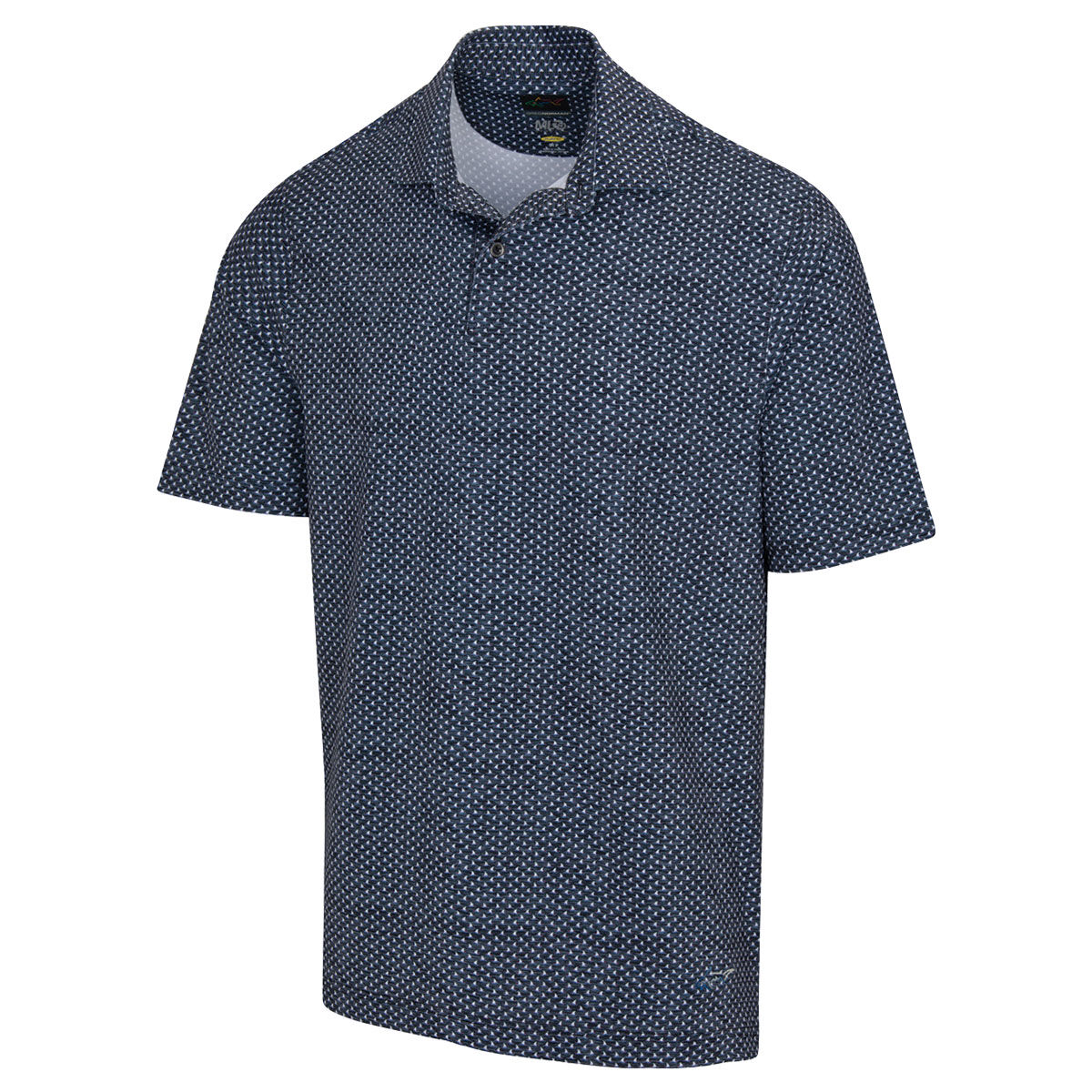 Greg Norman Men's Micro Shark Fin Golf Polo Shirt, Mens, Black heather, Large | American Golf von Greg Norman