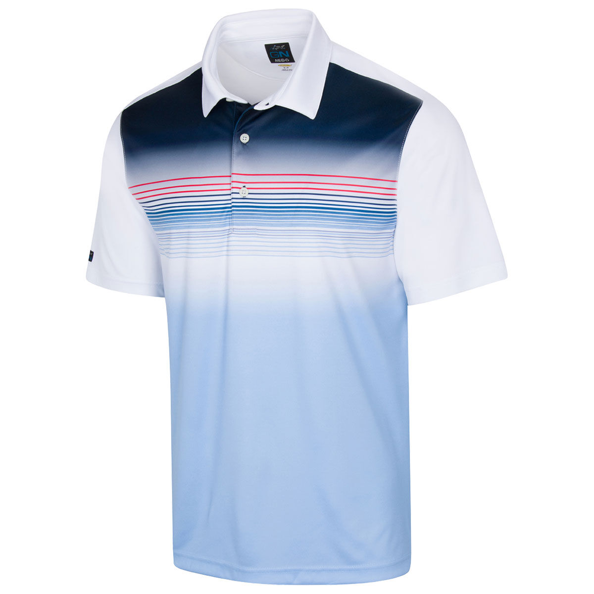 Greg Norman Men's Navy Blue Comfortable Striped Americana ML75 Golf Polo Shirt, Size: S | American Golf von Greg Norman