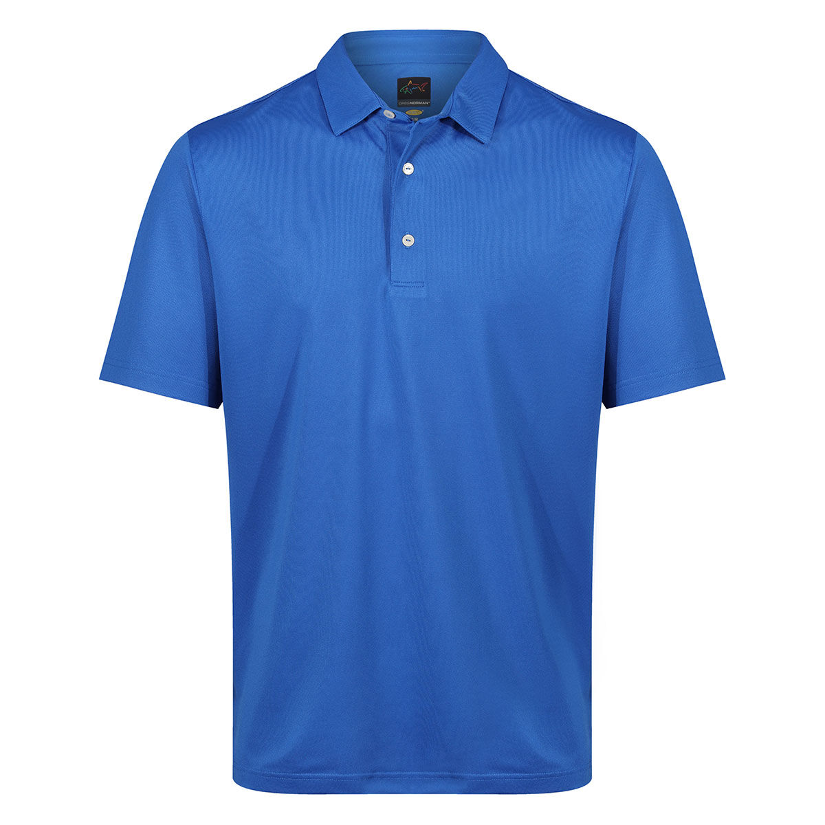 Greg Norman Men's Neck Logo Stretch Golf Polo Shirt, Mens, Maritime blue, Large | American Golf von Greg Norman