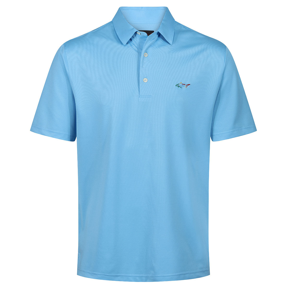 Greg Norman Men's Dark Blue Embroidered Shark Logo Golf Polo Shirt, Size: Small | American Golf von Greg Norman