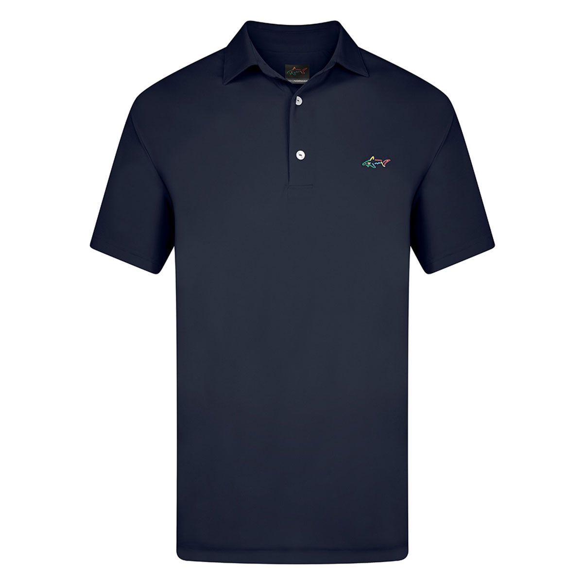 Greg Norman Men's Shark Logo Golf Polo Shirt, Mens, Navy, Large | American Golf von Greg Norman