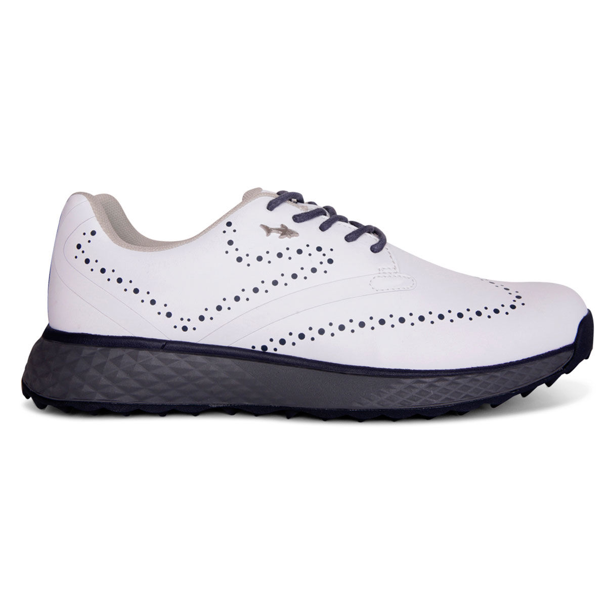 Greg Norman Men's Sport Brogue Waterproof Spikeless Golf Shoes, Mens, White/navy, 7 | American Golf von Greg Norman