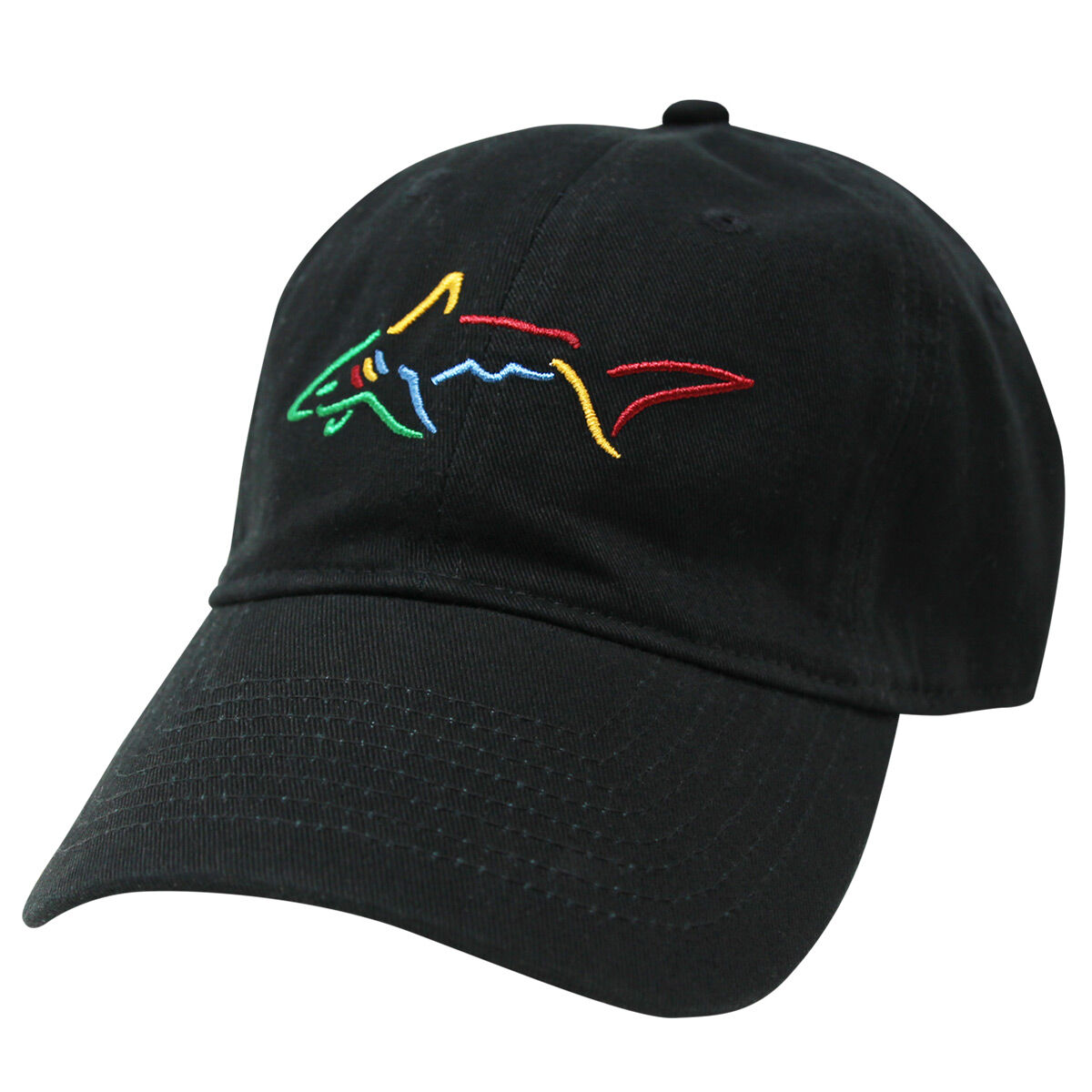 Greg Norman Mens Black Embroidered Shark Logo Golf Cap, Size: one Size | American Golf von Greg Norman
