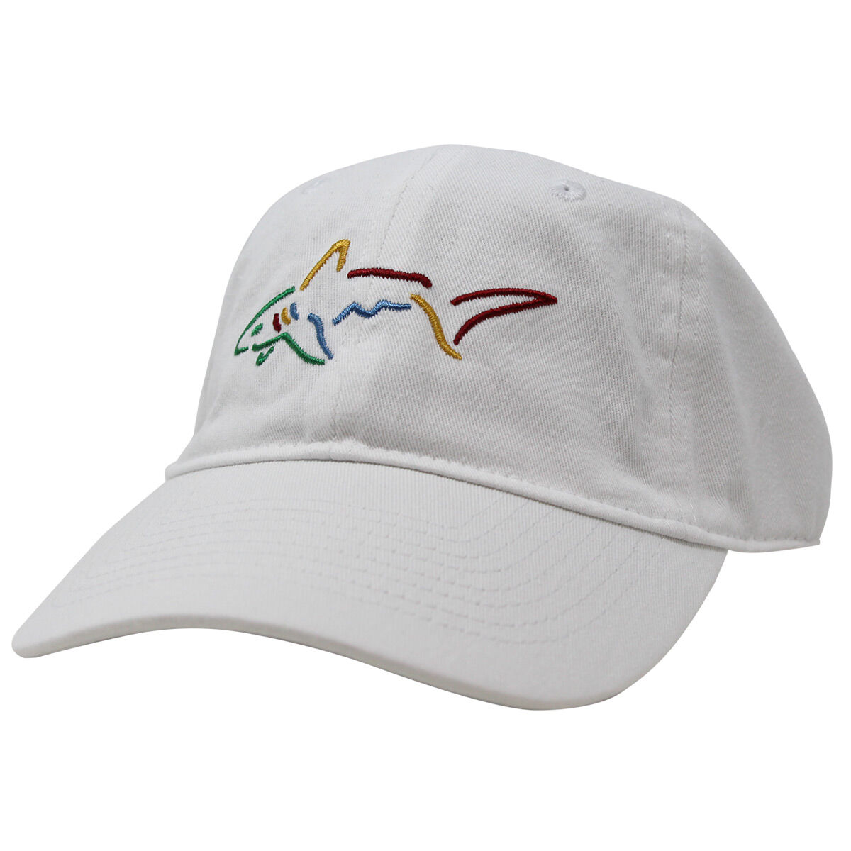 Greg Norman Mens White Embroidered Shark Logo Golf Cap, Size: one Size | American Golf von Greg Norman