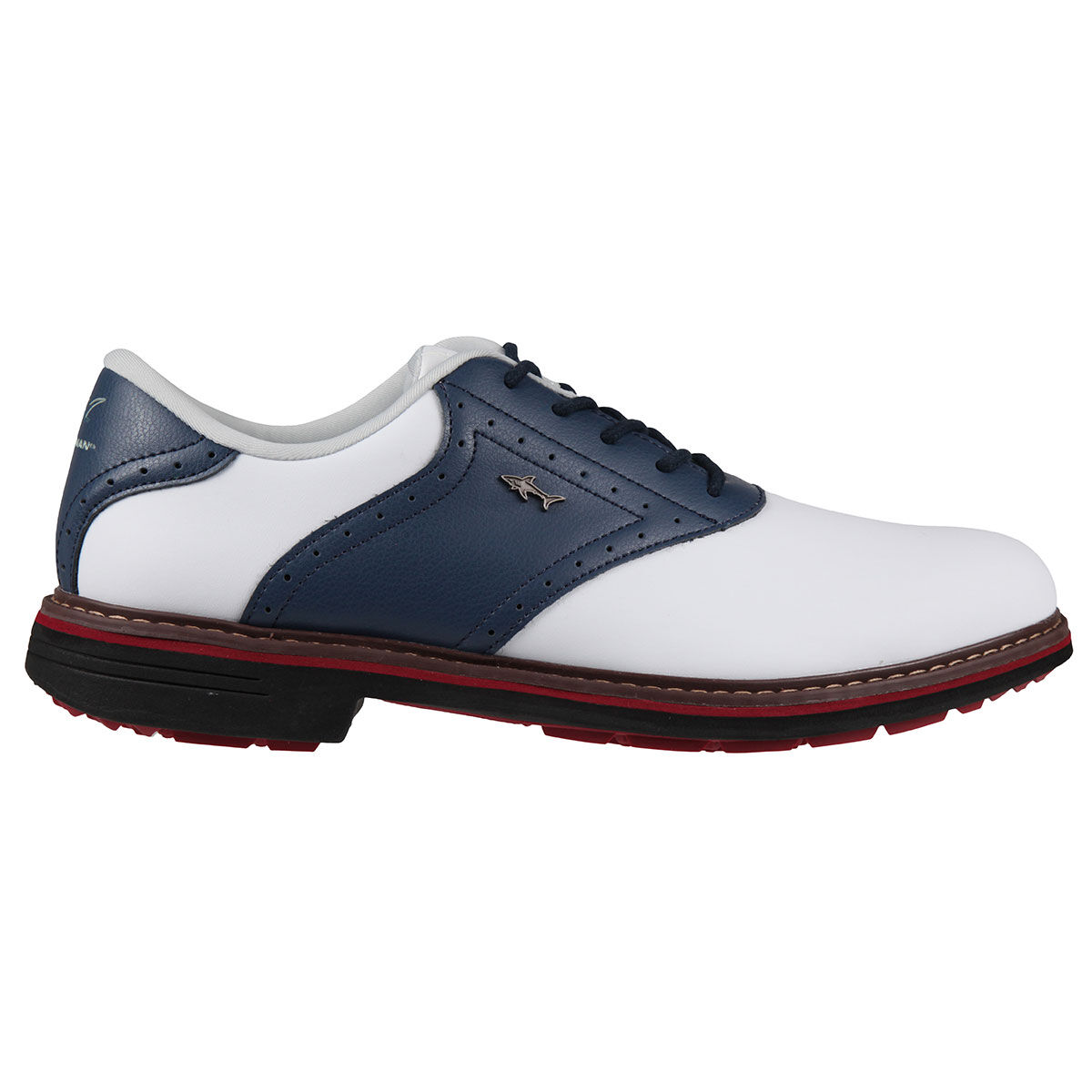Greg Norman Mens White and Navy Blue Comfortable Isa Tour 2 Waterproof Spikeless Golf Shoes, Size: 7 | American Golf von Greg Norman