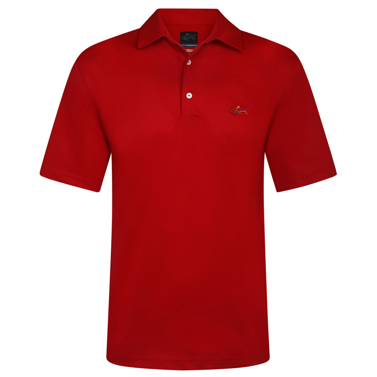 Greg Norman Red Embroidered Shark Logo Golf Polo Shirt, Mens | American Golf, Size: Small von Greg Norman