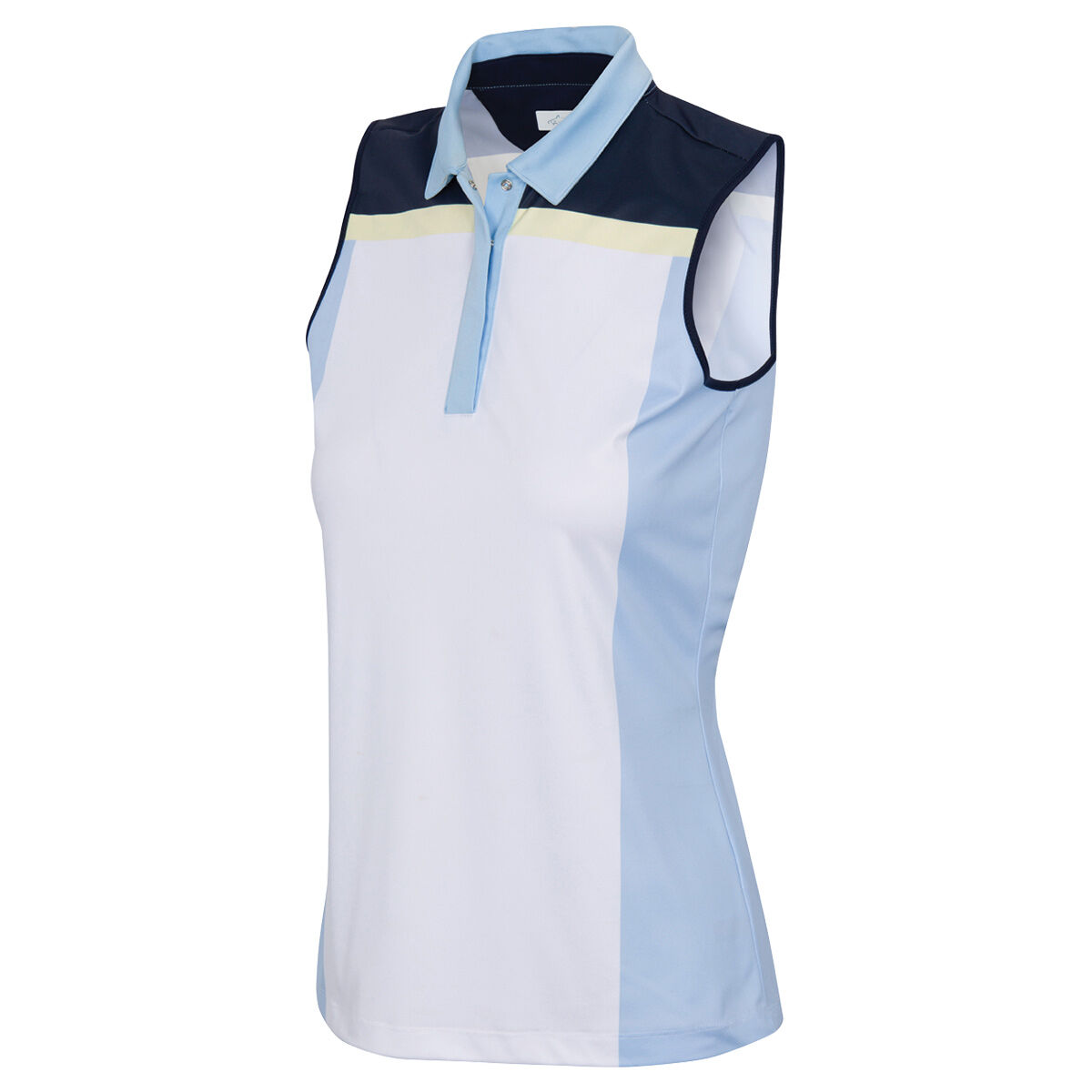 Greg Norman Womens Bahia Sleeveless Golf Polo Shirt, Female, White, Large | American Golf von Greg Norman