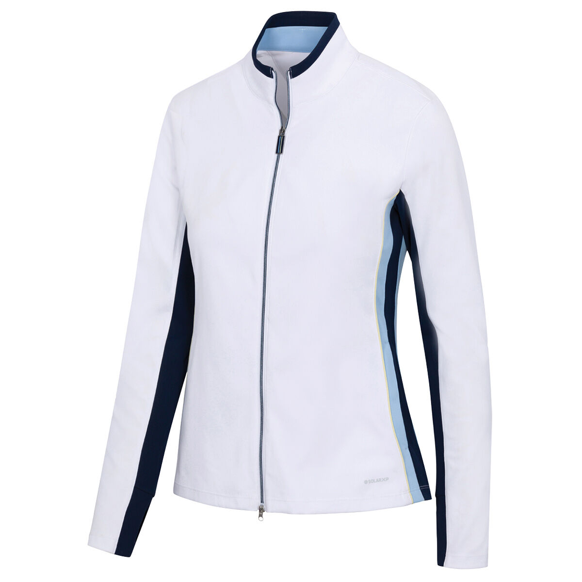Greg Norman Womens Carlyle Full Zip Golf Mid Layer, Female, White, Large | American Golf von Greg Norman