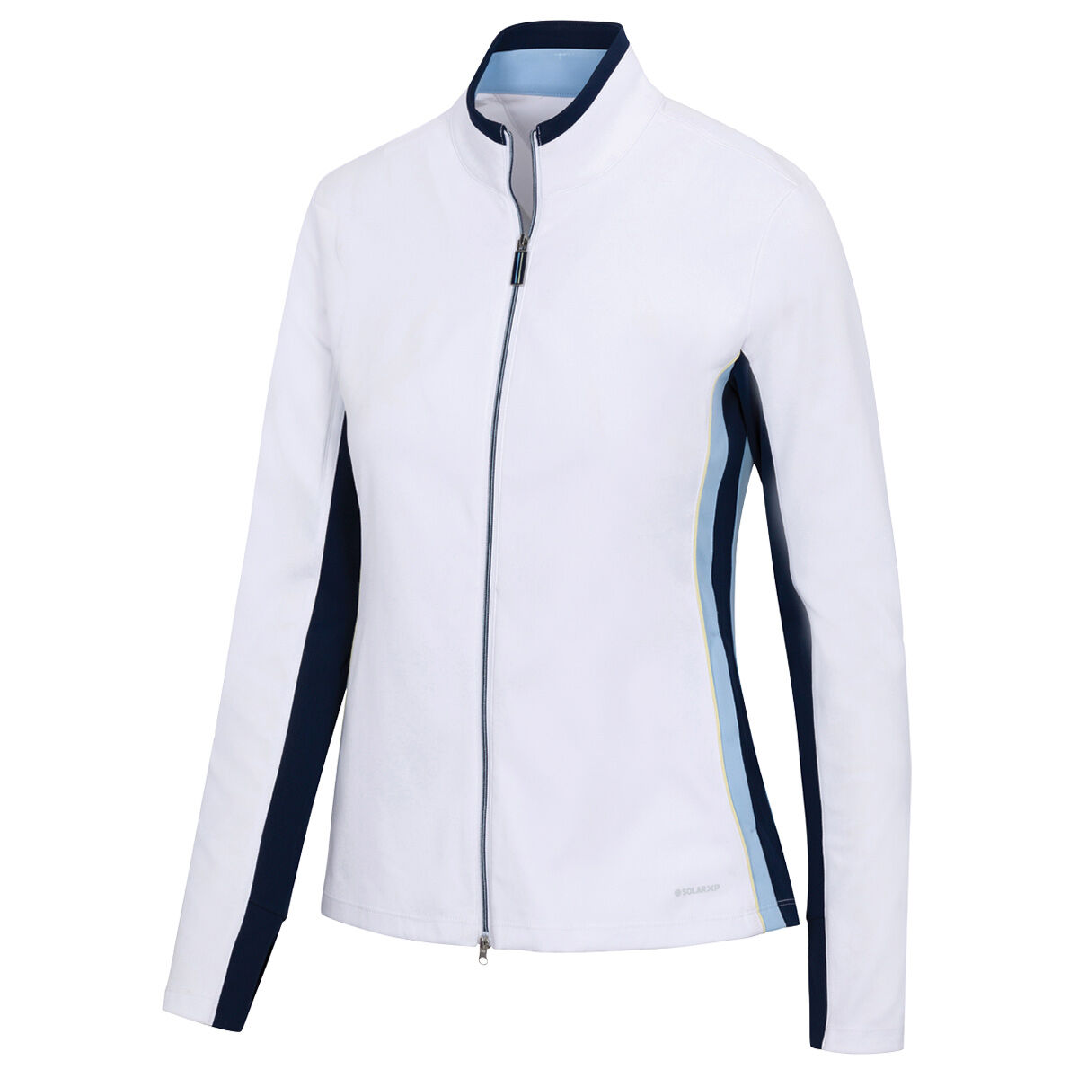 Greg Norman Womens Carlyle Full Zip Golf Mid Layer, Female, White, Medium | American Golf von Greg Norman