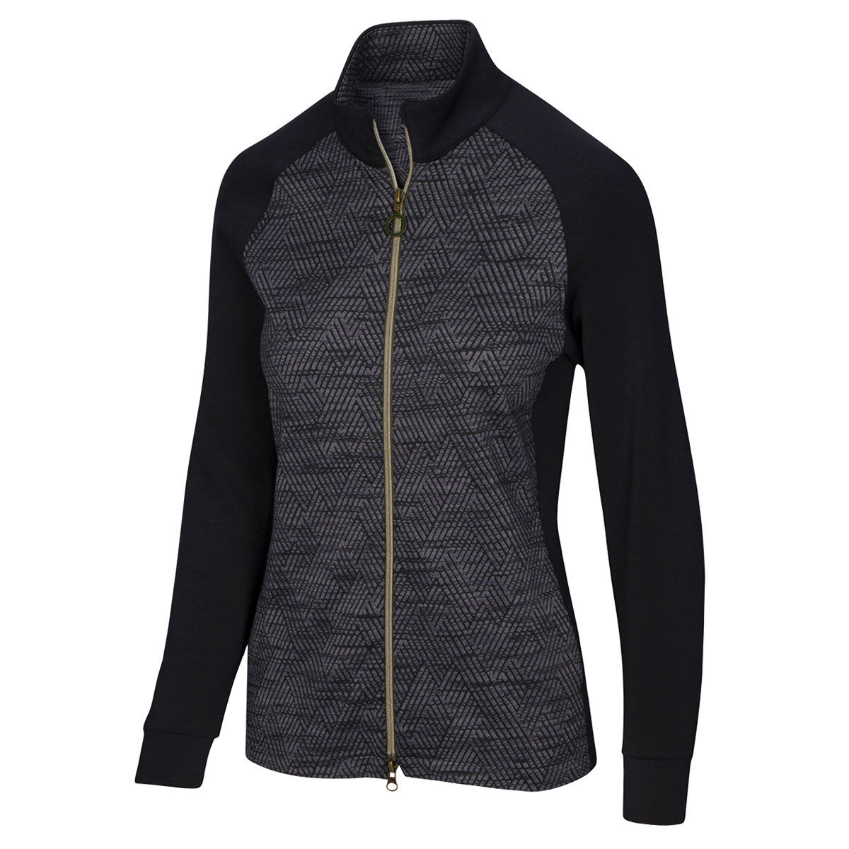 Greg Norman Womens Herringbone Golf Jacket, Female, Black, Xs | American Golf von Greg Norman
