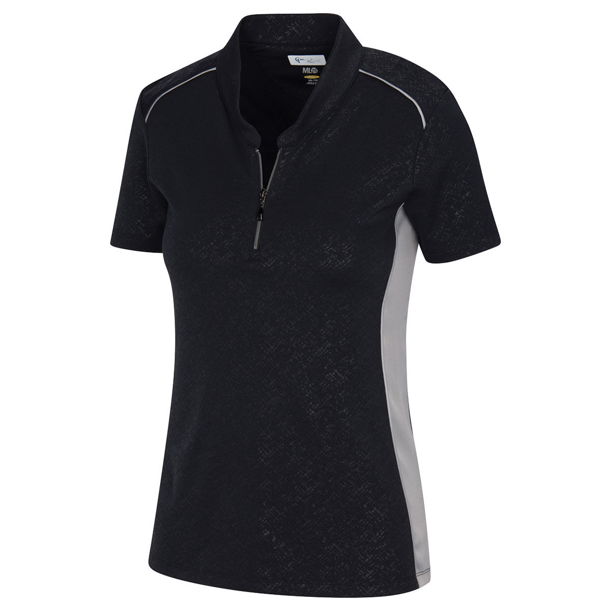 Greg Norman Womens Luna Golf Polo Shirt, Female, Black, Large | American Golf von Greg Norman