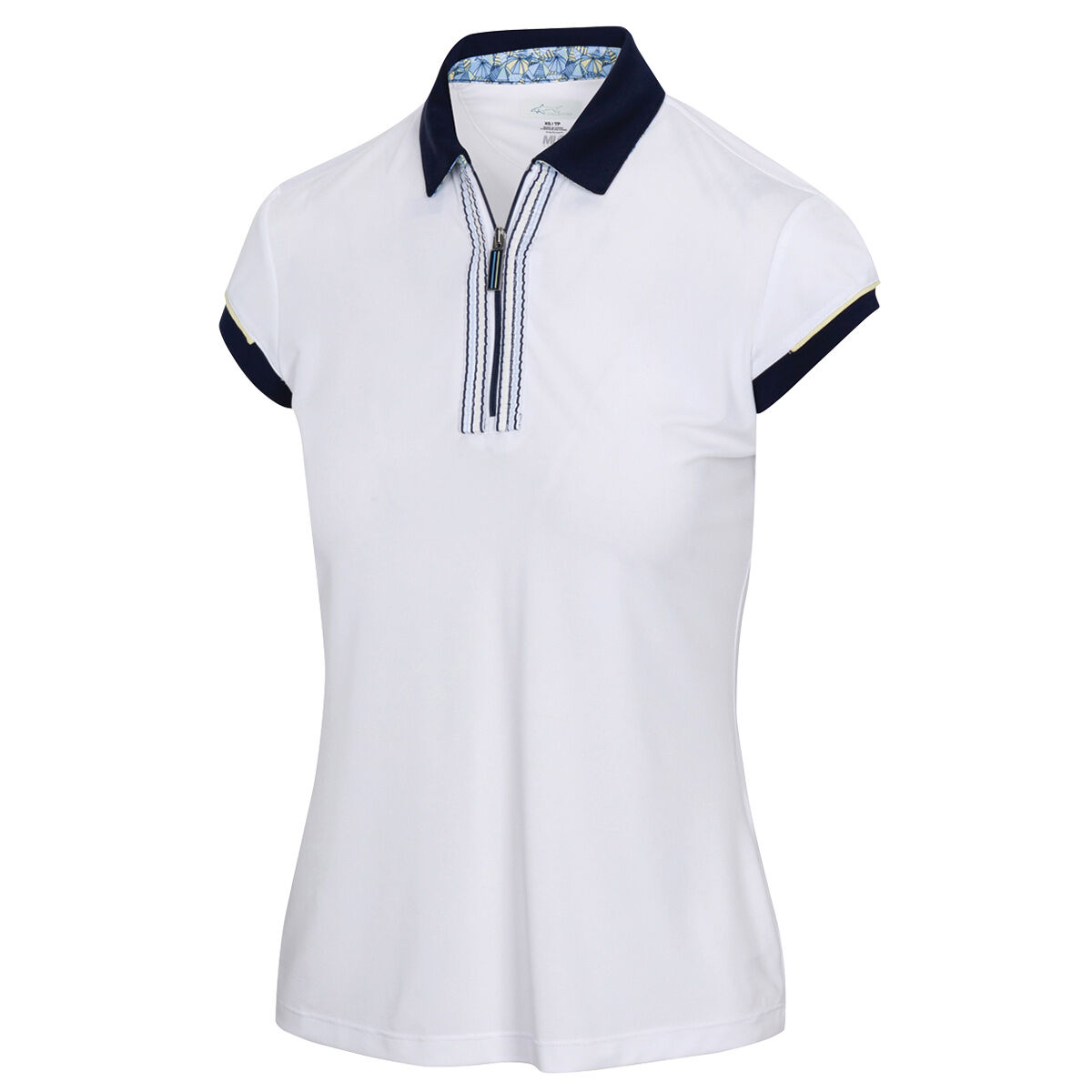 Greg Norman Womens Nikki ML75 Stretch Capped Sleeve Golf Polo Shirt, Female, White, Large | American Golf von Greg Norman