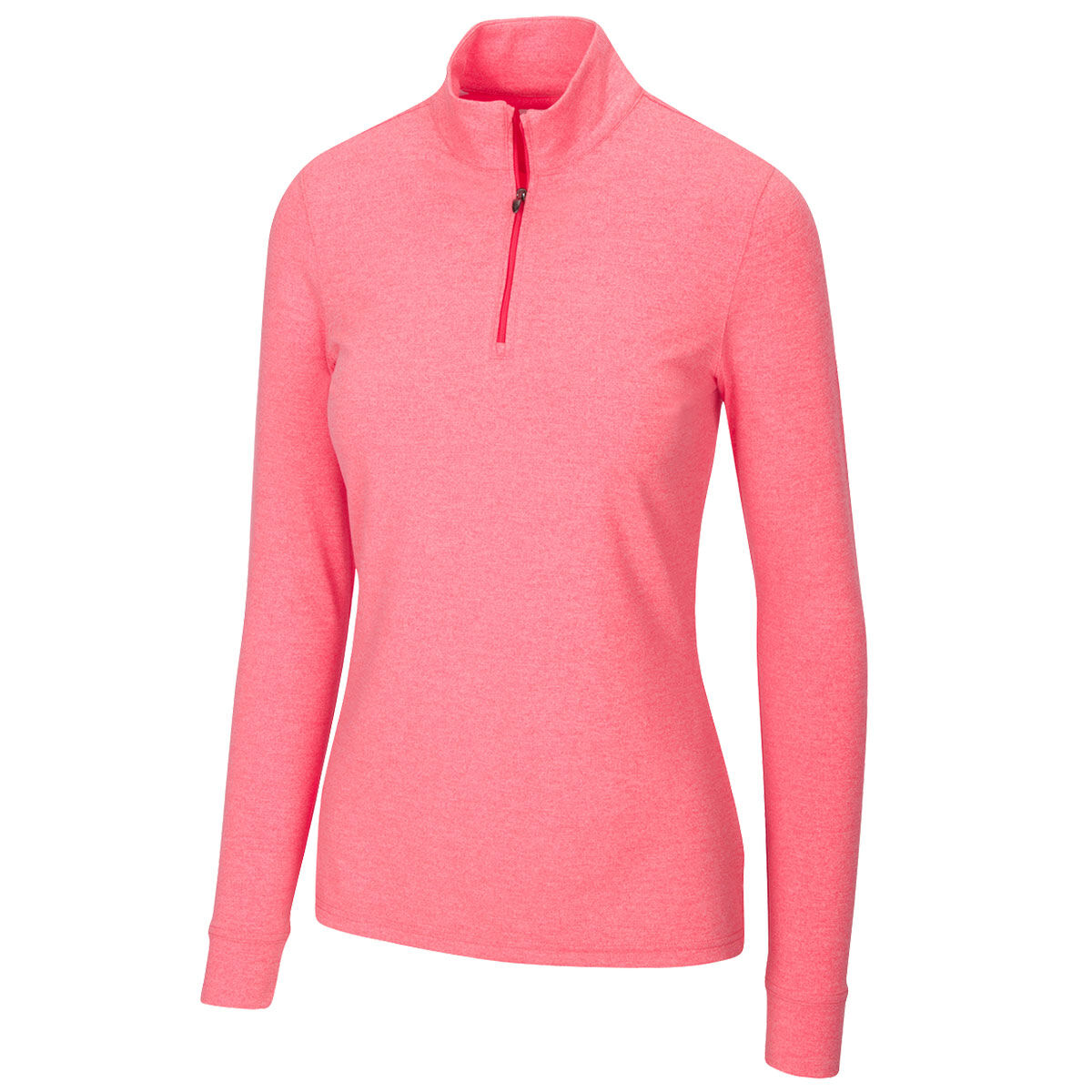 Greg Norman Womens Pink Peached Heather 1/4 Zip Golf Midlayer, Size: XS | American Golf von Greg Norman