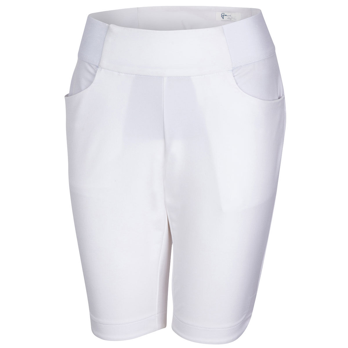 Greg Norman Womens Pull-On Essential Stretch Golf Shorts, Female, White, Medium | American Golf von Greg Norman