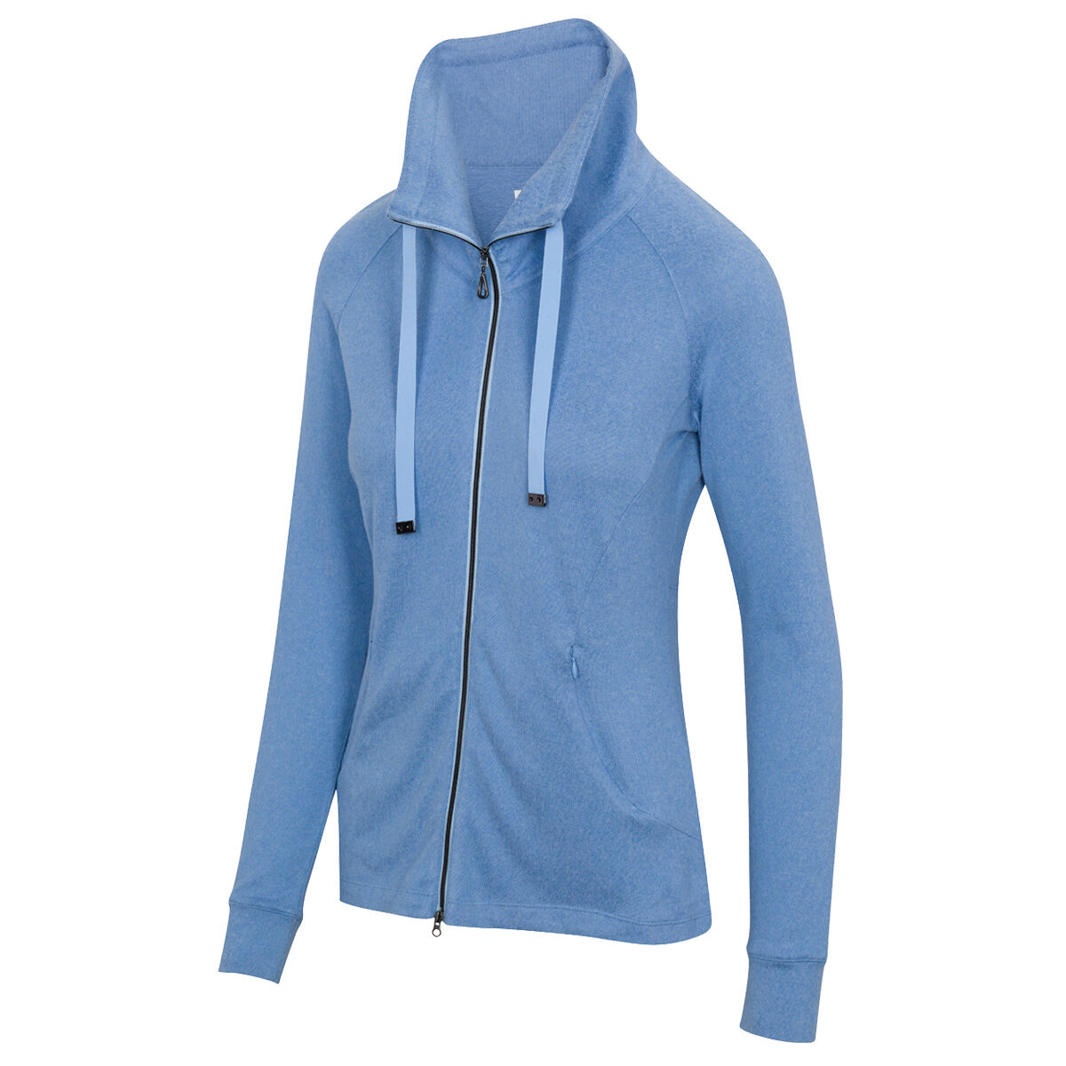 Greg Norman Womens Solange Full Zip Golf Mid Layer, Female, Blue haze, Medium | American Golf von Greg Norman