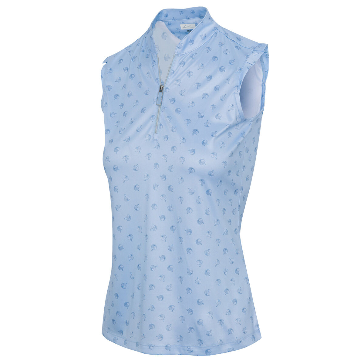 Greg Norman Womens Solaria ML75 Sleeveless Golf Polo Shirt, Female, Blue haze, Large | American Golf von Greg Norman