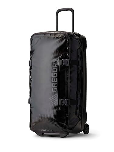 Gregory Divide Rollers - Alpaca Wheeled Duffel 100 - Reisetasche mit Rollen, 81 cm, 100 L, 3.96 KG, Wetterschutz, Leichtlaufrollen, Intelligente Innenorganisation, Schwarz (Obsidian Black) von Gregory