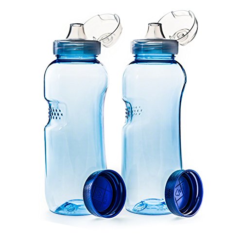 Greiner 2 x 0,5 Liter Trinkflasche aus Tritan + 2 x Sportdeckel/Wasserflasche/BPA-frei/LGL von Greiner