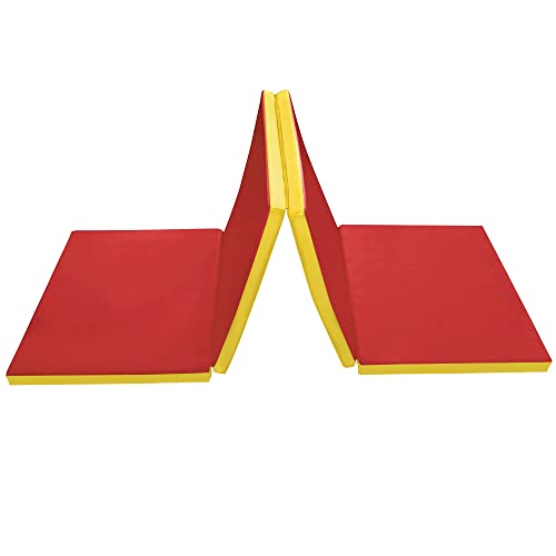Grevinga®-FUN Klappbare Turn- und Spielmatte KLIPP-KLAPP (RG 35) | Gymnastikmatte | Kinder (200 x 100 x 6 cm, Rot-Gelb) von Grevinga