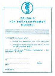 Grevinga® Frühschwimmer Urkunde (Seepferdchen) von Grevinga