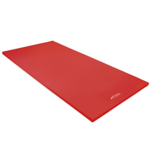 Grevinga® Gymnastikmatte UltraFit | Turnmatte | Sportmatte | Fitnessmatte | Yogamatte | 200 x 100 x 3 cm (Rot, Oben: PVC-Stoff + Unten: Turnmattenstoff) von Grevinga