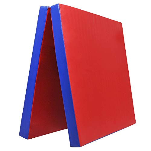 Grevinga® klappbare Turnmatte - versch. Farben & Größen - RG: 22 kg/m³ (200 x 200 x 8 cm, Rot - Blau) von Grevinga