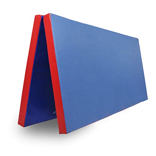 Grevinga® klappbare Turnmatte - versch. Farben & Größen - RG: 22 kg/m³ (200 x 200 x 6 cm, Blau - Rot) von Grevinga