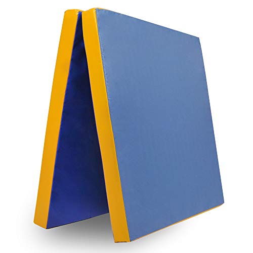 Grevinga® Klappbare Turnmatte (RG 35) | 200 x 100 x 8 cm | BLAU-GELB von Grevinga