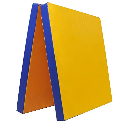 Klappbare Turnmatte - versch. Farben & Größen - RG: 22 kg/m³ (200 x 200 x 8 cm, Gelb-Blau) von Grevinga