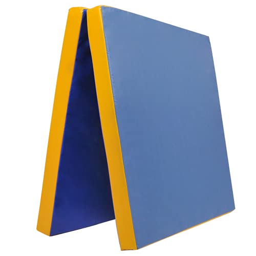 Grevinga® klappbare Turnmatte - versch. Farben & Größen - RG: 22 kg/m³ (200 x 100 x 6 cm, Blau - Gelb) von Grevinga