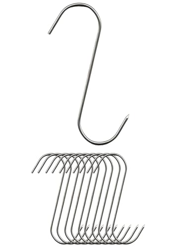 Grill-Jäger | S-Haken Edelstahl 10 Stück | Räucherhaken spitz 3,5 mm | Fleischhaken zum Räuchern von Wurst, Fisch & Fleisch | Räucherofen Zubehör rostfrei & lebensmittelecht von Grill-Jäger