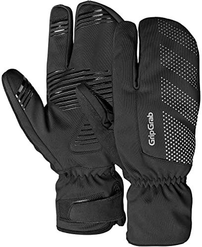 GripGrab Ride Winddichte Deep Winter 3-Finger Lobster Fahrradhandschuhe Warme Gel Gepolsterte Fahrrad Winterhandschuhe von GripGrab