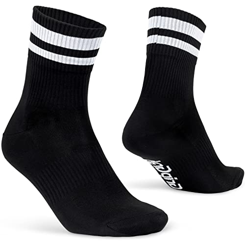 GripGrab Original Stripes Crew Style 70er Retro Sommer Fahrradsocken Gestreifte Radsport Socken Coole Fahrrad Strümpfe von GripGrab