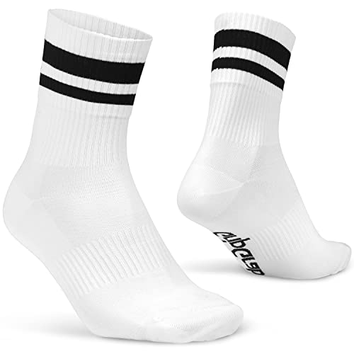 GripGrab Original Stripes Crew Style 70er Retro Sommer Fahrradsocken Gestreifte Radsport Socken Coole Fahrrad Strümpfe von GripGrab