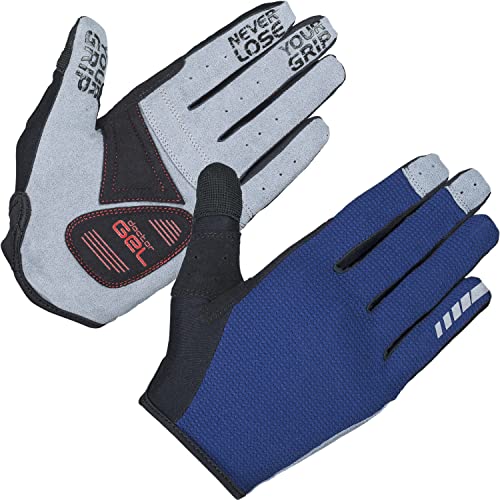 GripGrab Shark Gepolsterte Langfinger Mountainbike Gravel Handschuhe rutschfeste Vollfinger Sommer Fahrradhandschuhe von GripGrab