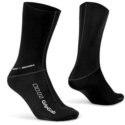 GripGrab Winddichte Thermo Übergangs Fahrradsocken Hohe Lange Vorgeformte Rennrad MTB Gravel Radsport Windschutz Socken von GripGrab