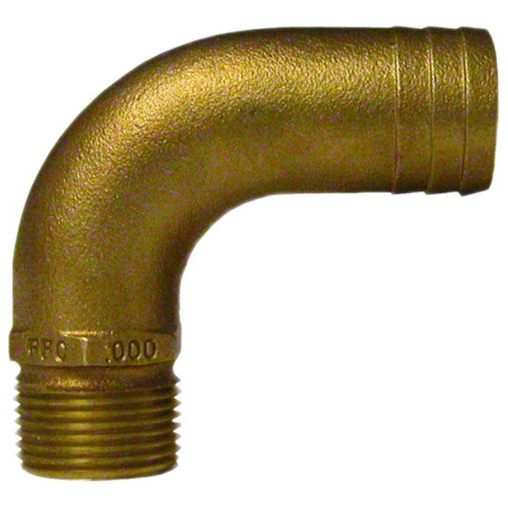 Groco 90º Full Flow Pipe To Hose Adapter Golden 1´´ x 1-1/4´´ von Groco