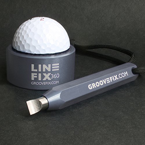 Golfschläger-Rinne-Spitzer/Golf Ball Ballmarkierer Linie Liner Marker (Grau) von GrooveFix