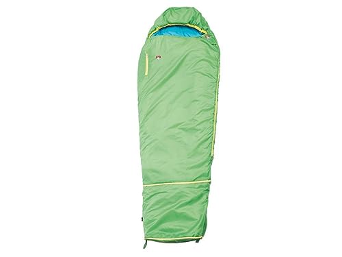 Grüezi bag Kids Grow Colorful Gecko Green mitwachsender Kinderschlafsack, Körpergröße 100-150 cm, Mumienschlafsack, 1000g, Ø21 x 15 cm, raschelfrei von Grüezi-Bag