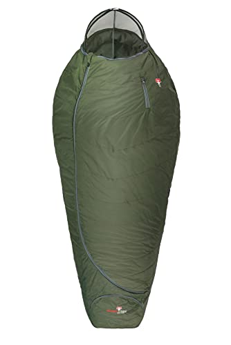 Grüezi bag Biopod Wolle Survival XXL Wide, Körpergröße 180-205cm, 1950g, Allroundschlafsack, herausragendes Schlafklima, Greenery von Grüezi-Bag