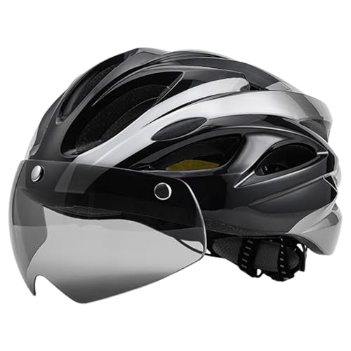 Gruwkue Mountainbike-Helme,Fahrrad-Reithelme - Fahrradhelme mit Rücklicht-Magnetbrille - Verstellbare Fahrradhelme mit Magnetbrille, atmungsaktive Fahrradhelme für Männer, Frauen, Erwachsene von Gruwkue