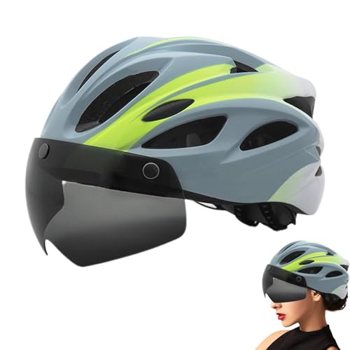 Gruwkue Mountainbike-Helme,Fahrrad-Reithelme - Fahrradhelme mit wiederaufladbarem Rücklicht | Verstellbare Fahrradhelme mit Magnetbrille, atmungsaktive Fahrradhelme für Männer, Frauen, Erwachsene von Gruwkue