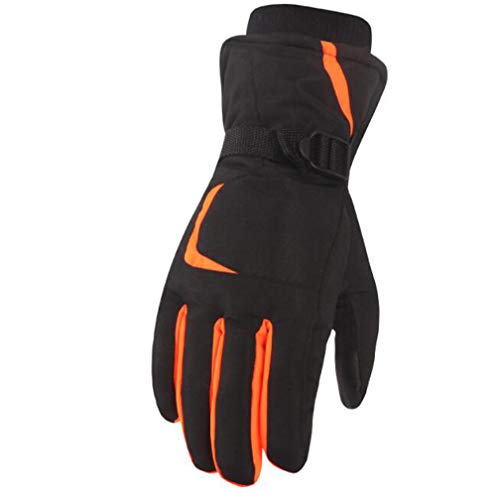 Gtopart Winter-Männer und Frauen-Handschuhe Verdickte Kalte wasserdichte Windundurchlässige Baumwolle Ski-Handschuhe (Orange) von Gtopart
