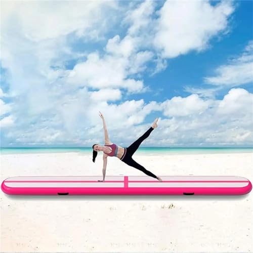 Aufblasbare Gymnastik-Tumbling-Matte Air Tumble Track 4-Zoll-Luftboden mit Luftpumpe für Training/Heimgebrauch/Wasser/Fitnessstudio/Yoga,19.6Ft/6M*3.2Ft/1M,White von Gueploer